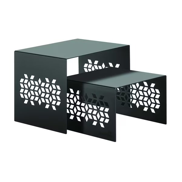 Mosaic Square Black Matte Nesting Risers (2 pcs.), 1 EA, Rosseto Serving Solutions, Mfr#: SK054